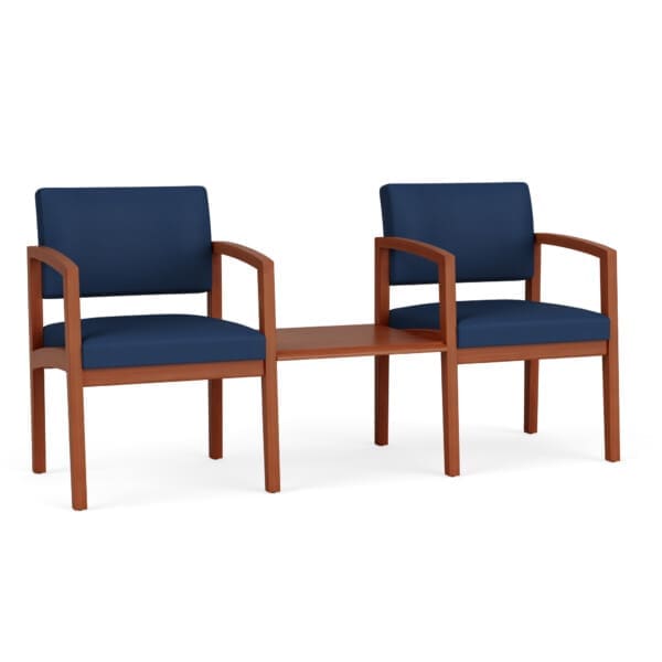 Lenox Wood 2 Chairs w/ Connecting Center Table