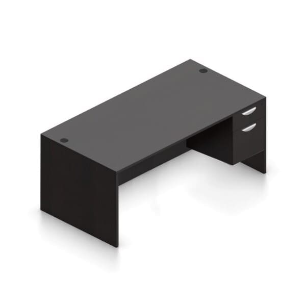 71" Wide x 36" Deep Desk with Hanging Single Pedestal