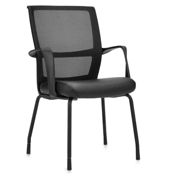 Low Back Mesh Armchair w/ Luxhide Seat