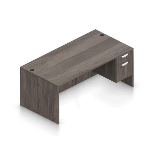 71″ Wide x 30″ Deep Desk with Hanging Single Pedestal