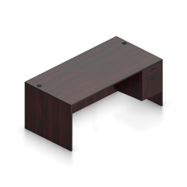 66″ Wide x 24″ Deep Desk with Hanging Single Pedestal